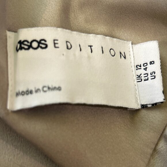 ASOS Silver Drop Waist Floor Length Dress - Picture 7 of 9